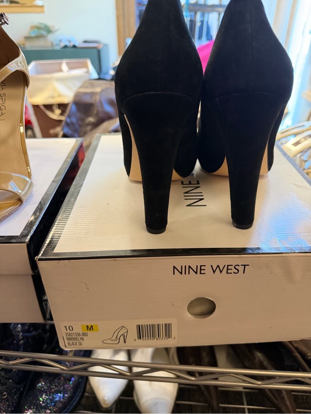 Nine West Black Suede Stiletto Heels